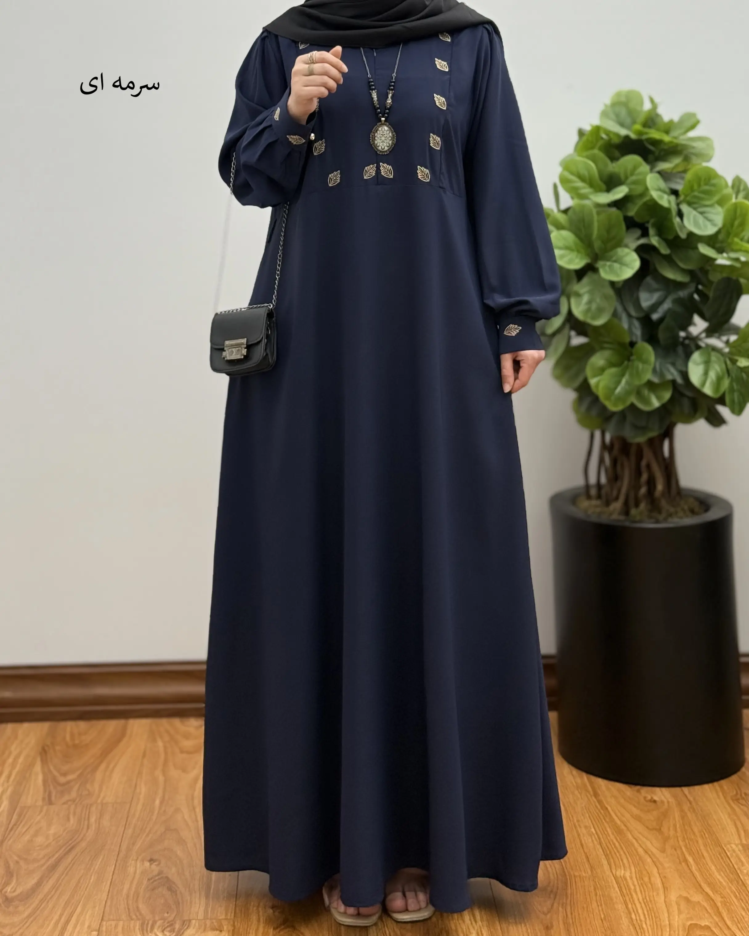 مانتو عبایی سوپر کلوش الیزه مدل برگی